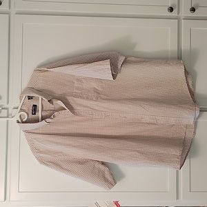 Puritan Men's shirt size2XL Tan and white check